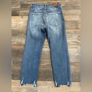 Express Size 8 S Stretch Distressed Slim Ankle Super High Rise Jeans